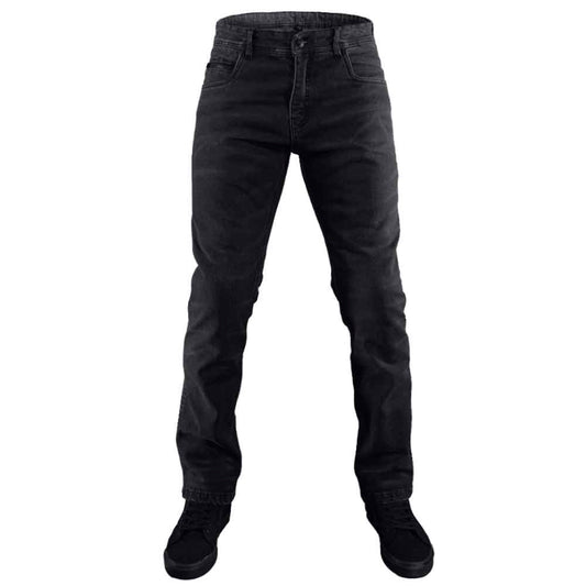 FlexGuard Hydro protective motorcycle jeans in black, front view